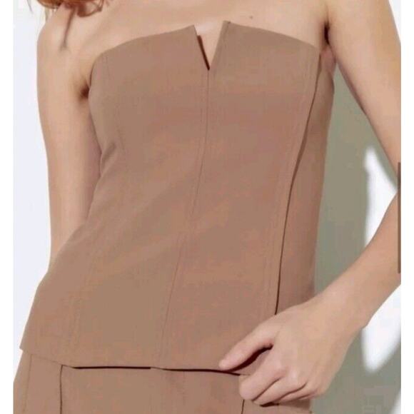 NWT Women’s Knit Tank Beige Tub Top Pink Sz Sm Corset Top Neutral Event Concert - Picture 2 of 15